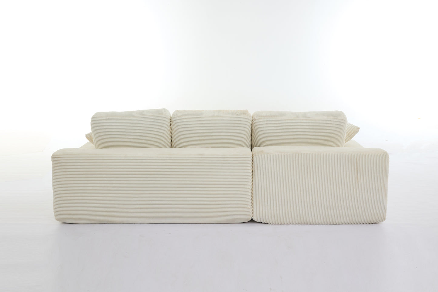 L Shaped 2 - Piece Corduroy Sectional