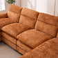 U-shaped profile sofa, including two single seats and two chaise, modular sofa, Chenille sofa,Orange