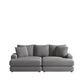 Corduroy 3-Seater Sofa with Dual Ottomans & Plush Pillows