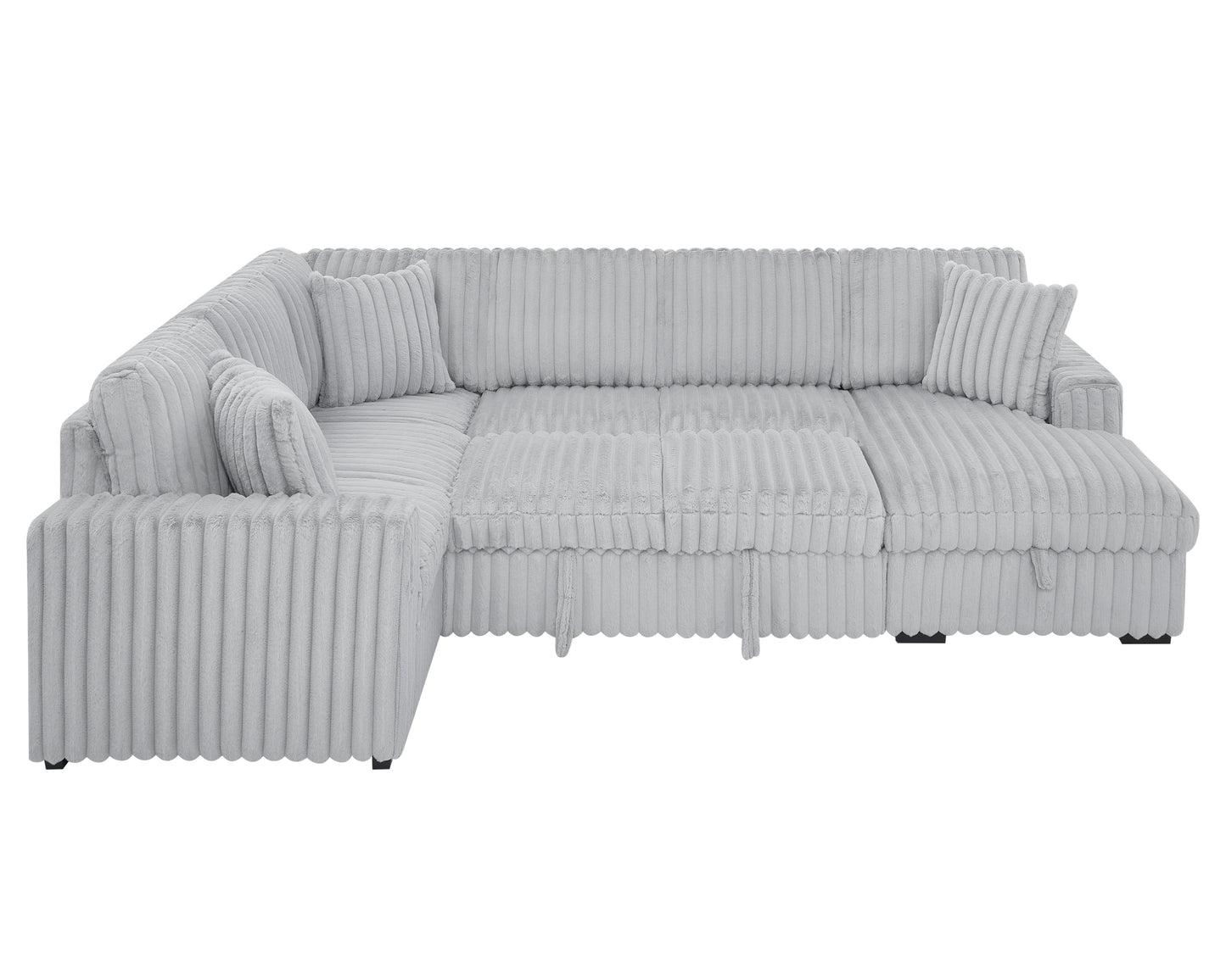 Oversized Corduroy Sectional With USB Charging Ports