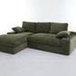 Corduroy Modular L-Shaped Sectional, Army Green