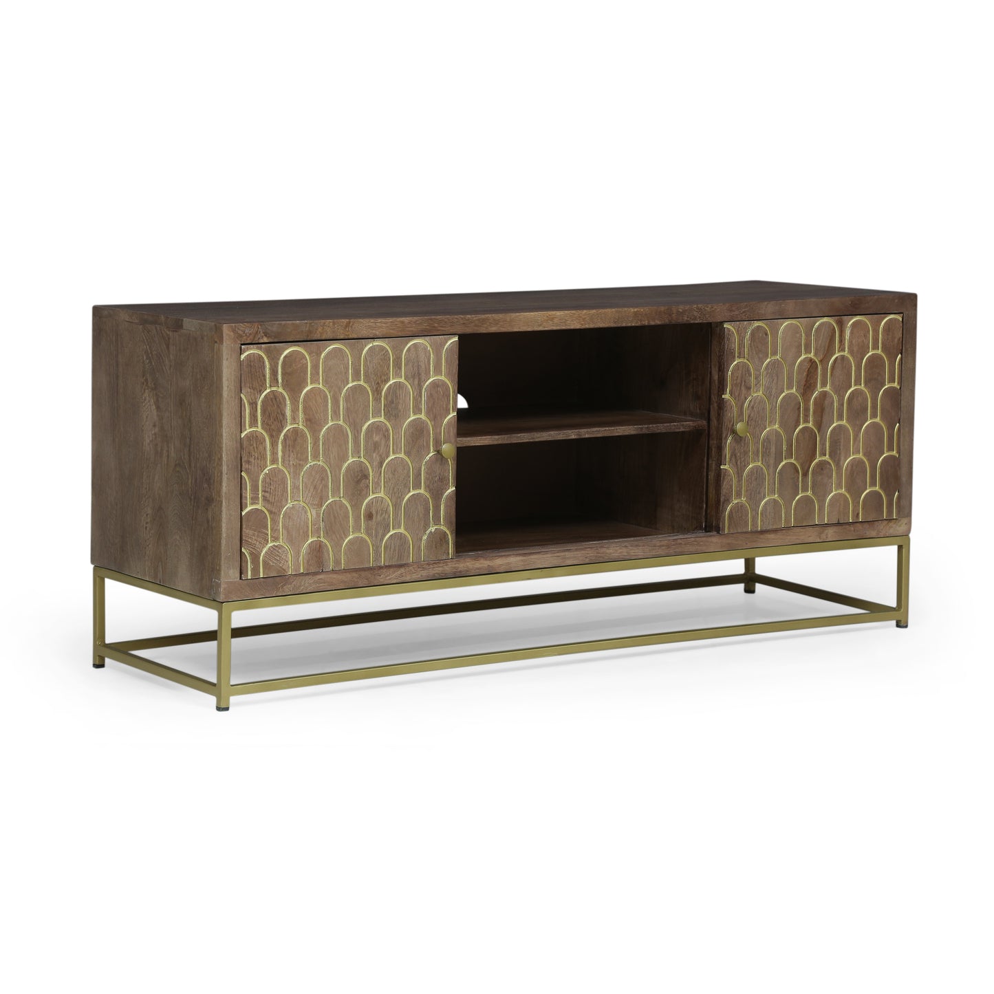 Walnut & Gold TV Stand For up to 53" TV's