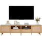 Rattan TV Stand for TVs up to 85'', Modern Farmhouse Media Console, Entertainment Center with Solid Wood Legs, TV Cabinet for Living Room,Home Theatre