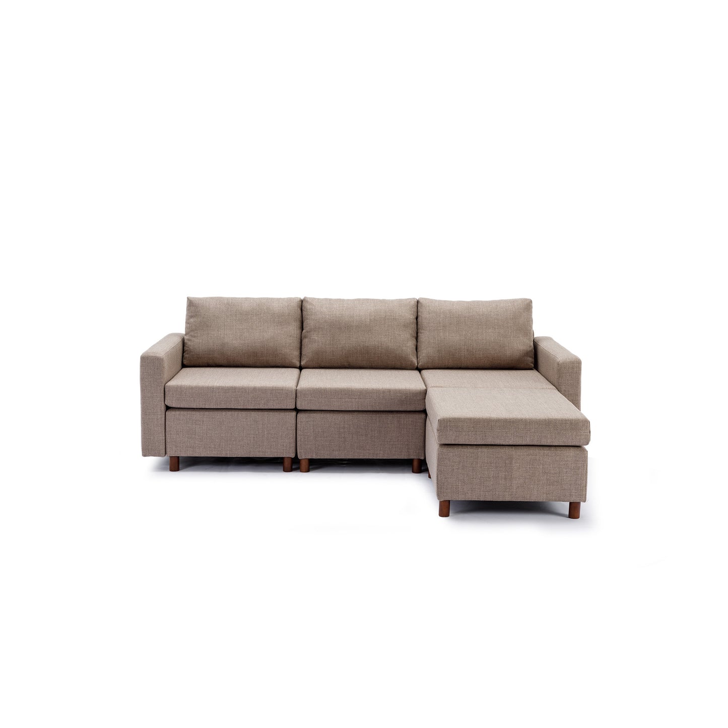 3-Seat Modular Sectional Sofa with Ottoman