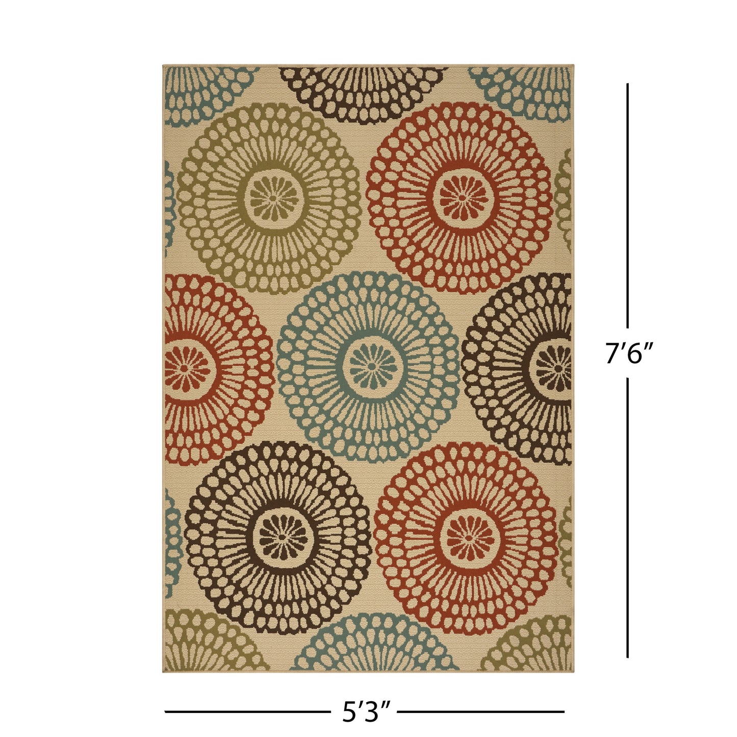 5'3" X 7'6" Outdoor Lounge Area Rug