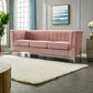 Velvet, 3-Seater Sofa Couch with Golden Metal Legs