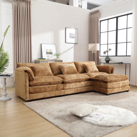 Boucle Fabric Oversized three-seat L-Shape Sectional