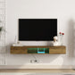 Floating Wall Mounted TV Shelf with LED lights & Power Outlet for up to 65" TV's