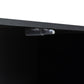 ON-TREND Modern TV Stand with Fluted Glass Door for TVs Up to 100", Media Console with Sliding Door & 2 Drawers, Free-Combination Entertainment Center with LED Light for Living Room, Bedroom, Black