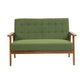 Mid-Century Modern Solid Loveseat Sofa