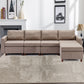 4-Seat Modular Sectional Sofa with 1 Ottoman