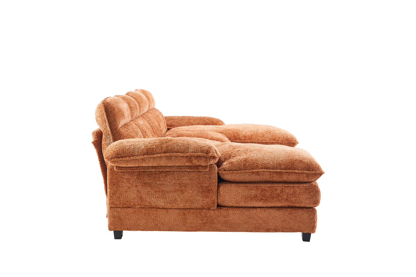 U-shaped profile sofa, including two single seats and two chaise, modular sofa, Chenille sofa,Orange