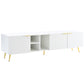 Modern Minimalist Geometric TV Cabinet with Metal Handles and Gold Legs For Up to 80'' TV's