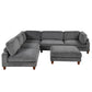 Modular Sectional Sofa with Ottoman - 6-Seater