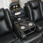 M071 Power reclining Sectional Sofa W/speaker / LED strip Black color