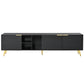 Modern Minimalist Geometric TV Cabinet with Metal Handles and Gold Legs for Up to 80'' TV's