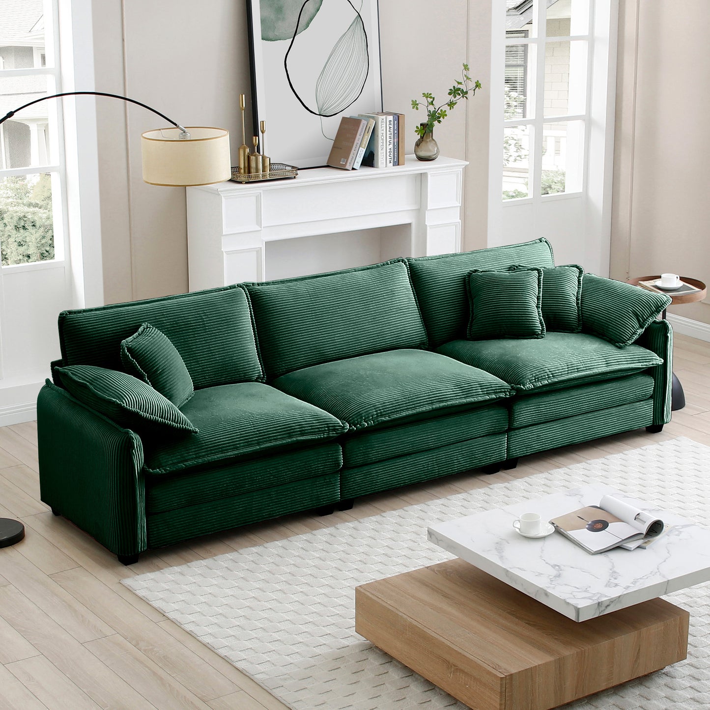 3-Seater Sofa with 2 Arm Pillows