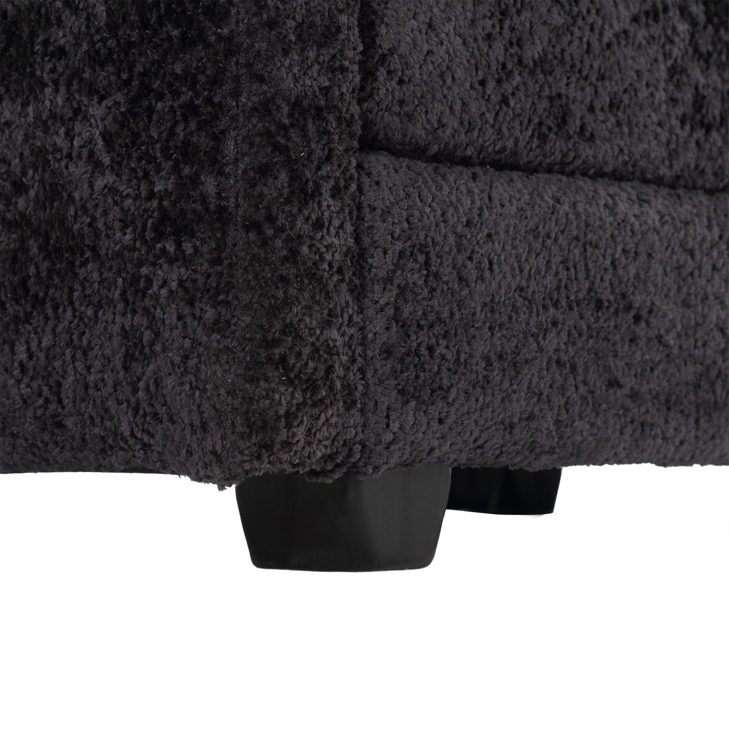 Oversized Boucle Fabric L-Shape Sectional - Movable Pedals with Detachable Armrests