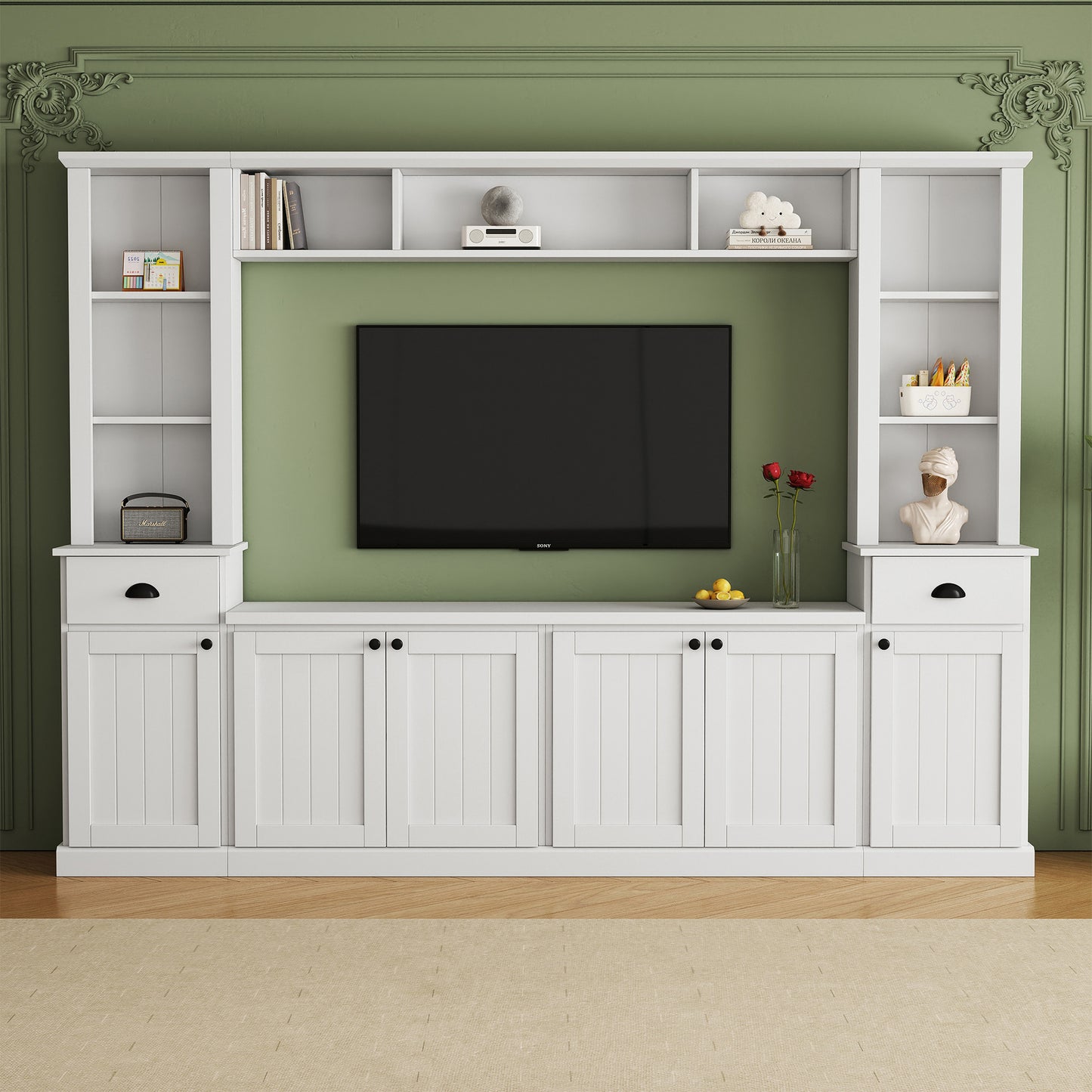 Home Entertainment Wall Unit For up to 75'' TV's   - (Adjustable Shelves)