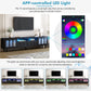 Fluted Glass TV Stand with LED Light Strip for Up to 80'' TV's