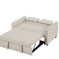 Modern Linen Loveseat Sleeper Sofa with Adjustable Backrest & Pull-Out Bed with 2 Lumbar Pillows