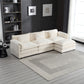 Boucle Fabric L-Shape Sectional Sofa