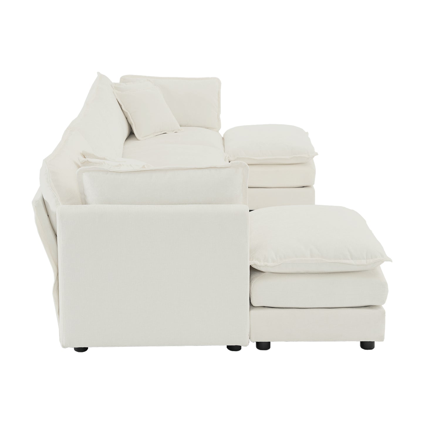 U Shaped Sectional Sofa with Reversible Chaise