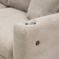 Oversized Corduroy L-Shaped Sectional Sofa with USB Ports & Cup Holders