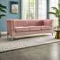 Velvet, 3-Seater Sofa Couch with Golden Metal Legs