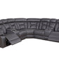 Faux Leather Reclining Sofa Grey