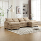 Chenille Fabric Oversized Four-Seater, U-shaped Combination Sofa