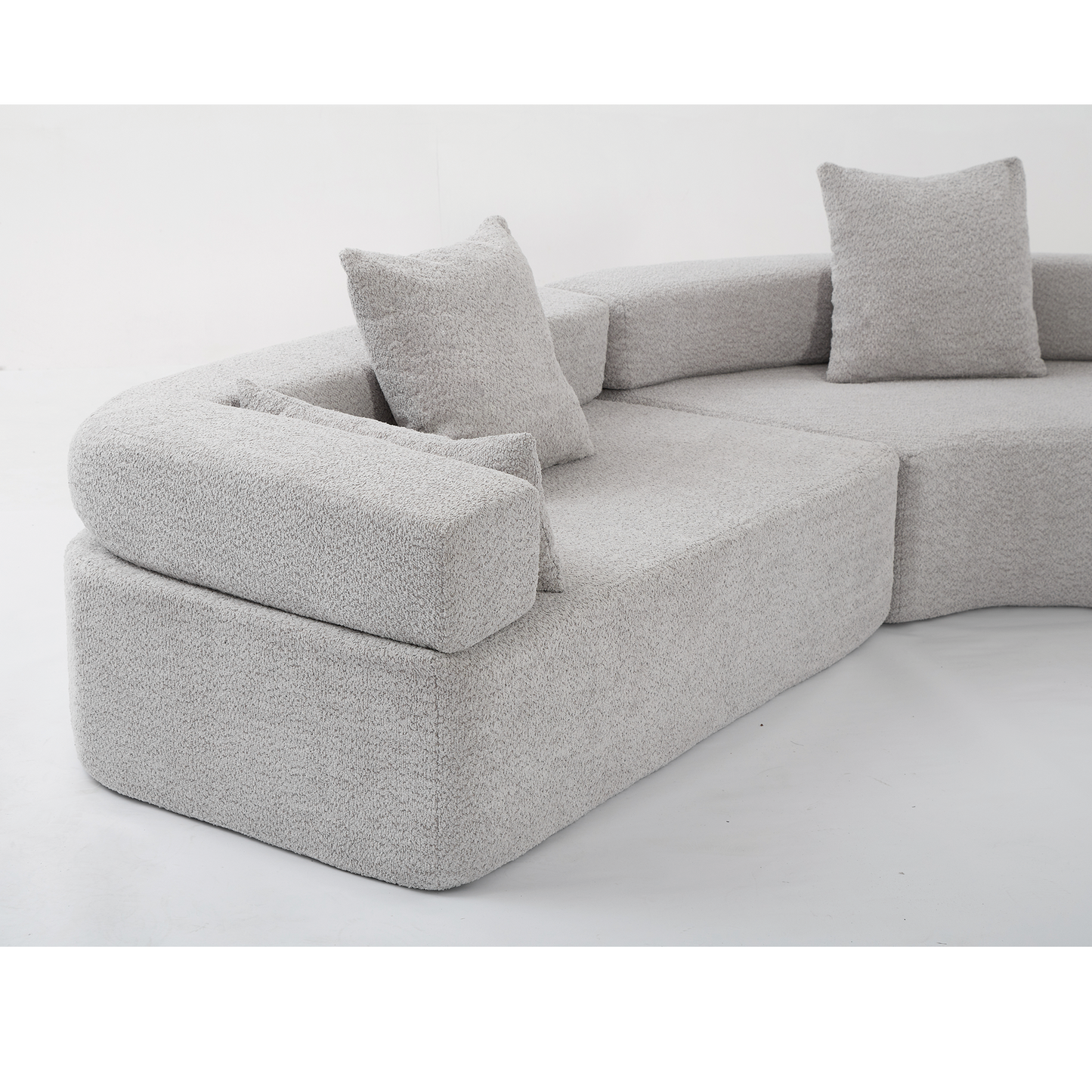 Oversized Semicircular Modular Sofa, Grey