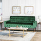 Velvet Straight Sofa With Square Arms