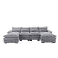 Oversized Chenille Fabric U-shaped Combination Sectional Sofa - Four-Seater