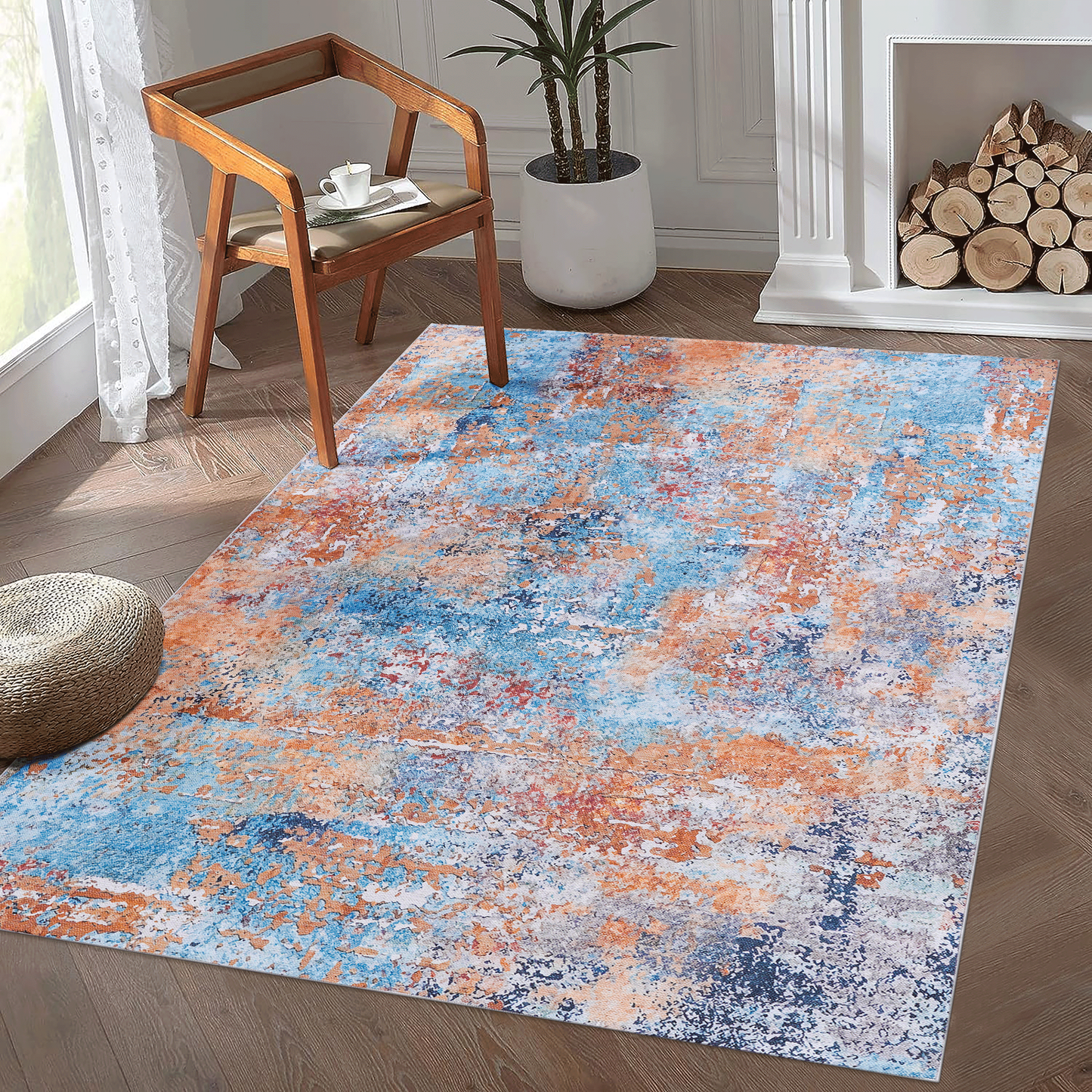 8x10 Washable Low-Pile Area Rug