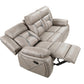 Tyson - Recliner Sofa With Drop Down Table - Pearl Silver