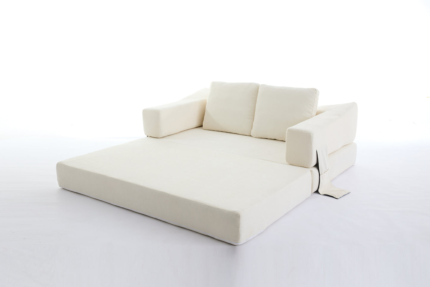 Modern Minimalist Fold-Out Sofa Bed with Removable Backrest