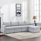 4-Seat Modular Sectional Sofa with Ottoman, Removable Cushions