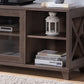 Entertainment Center with Four Side Shelves and Transparent Center For up to 55" TV's