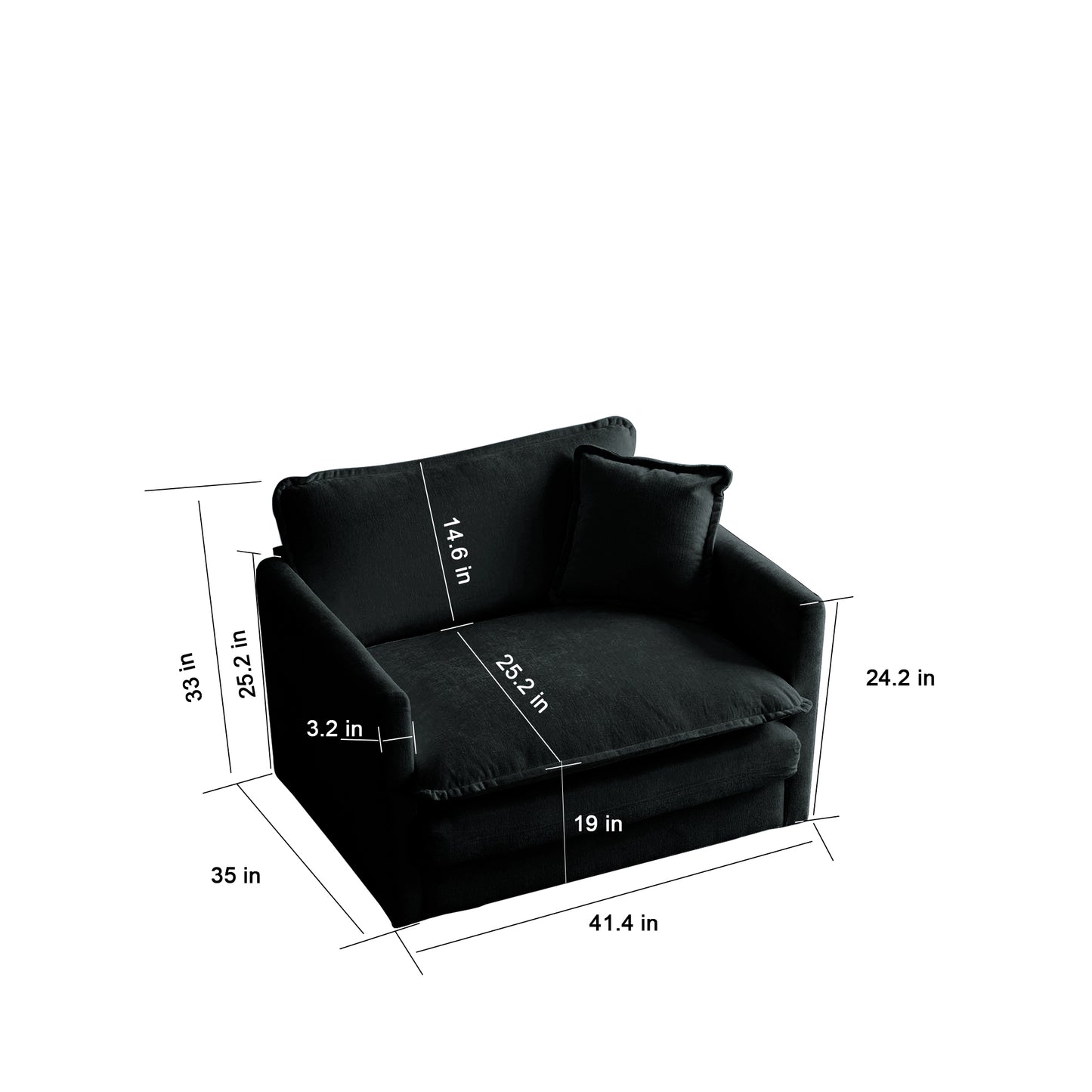 Deep Single Seat Reading Armchair