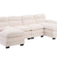 U-Shape Modular Corduroy Sofa - 2 Single Seats & 2 Chaises for Ultimate Comfort