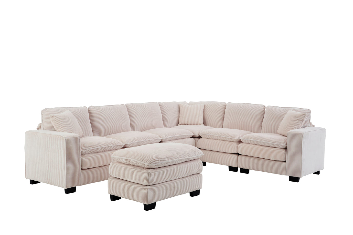 L Shaped 6-Seat Sofa Couch with Chaise Sectional