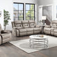 Tyson - Recliner Sofa With Drop Down Table - Pearl Silver