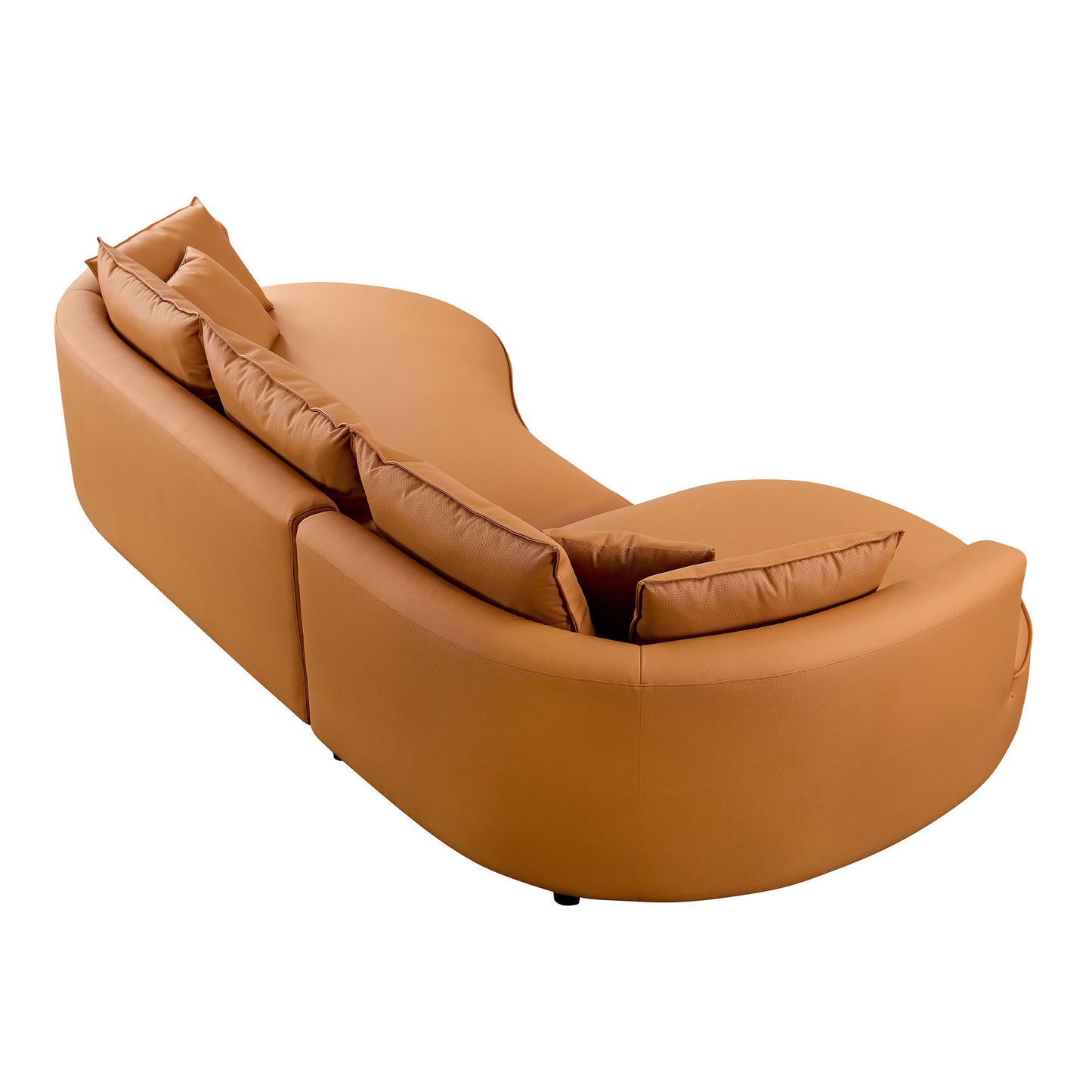 Eco-leather Curved Sofa 5-Seater