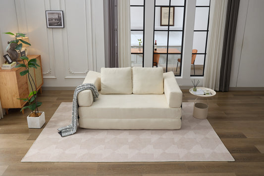 Modern Minimalist Fold-Out Sofa Bed with Removable Backrest