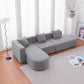 Modern  L shape boucle Sofa with curved seat (facing left)