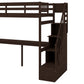 Twin Size Loft Bed with Storage Staircase and Built-in Desk