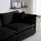 Chenille Fabric Two-Seater Sofa with 1 Footrest