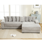 Oversized Corduroy L-Shaped Sofa - 2-Piece Sectional