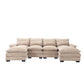 Chenille Fabric Oversized Four-Seater, U-shaped Combination Sofa